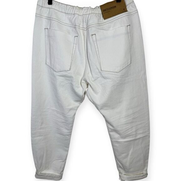 Free People X One Teaspoon White Shabbies Shabby Bandit Jeans Beau L - Picture 3 of 16